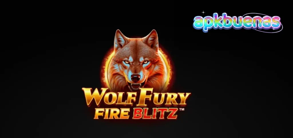 Tampilan visual slot Wolf Fury Fire Blitz dengan simbol buah dan serigala.